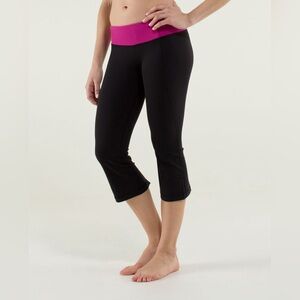 Lululemon Gather & Crow Crop 21” Leggings Full-On Luon Black Paris Perfection
